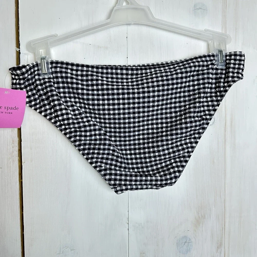 Kate Spade New York Women's Classic‎ Check-Print Bikini Bottoms Size Large New
